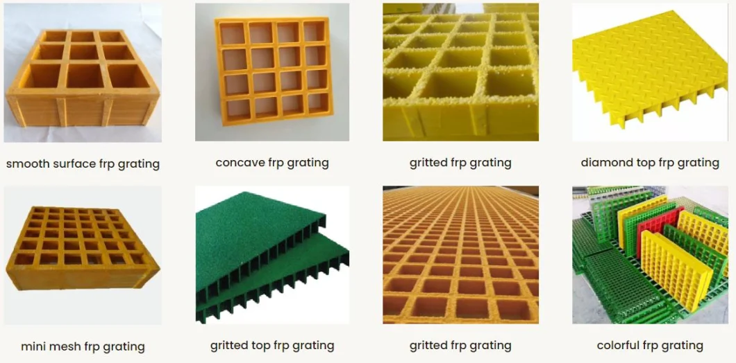 Waterproof Heat Resistant FRP Grating Moulded FRP Grating for Walkway Platform FRP Grating Fiberglass Grating